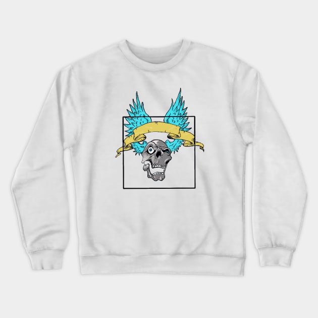 Skull Angel Rider Crewneck Sweatshirt by Taki